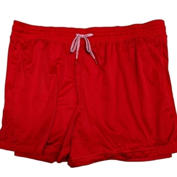 𝅺ATHLETIC Works Women's Mesh Shorts In Red Size XL 16-18 New - Picture 2 of 6